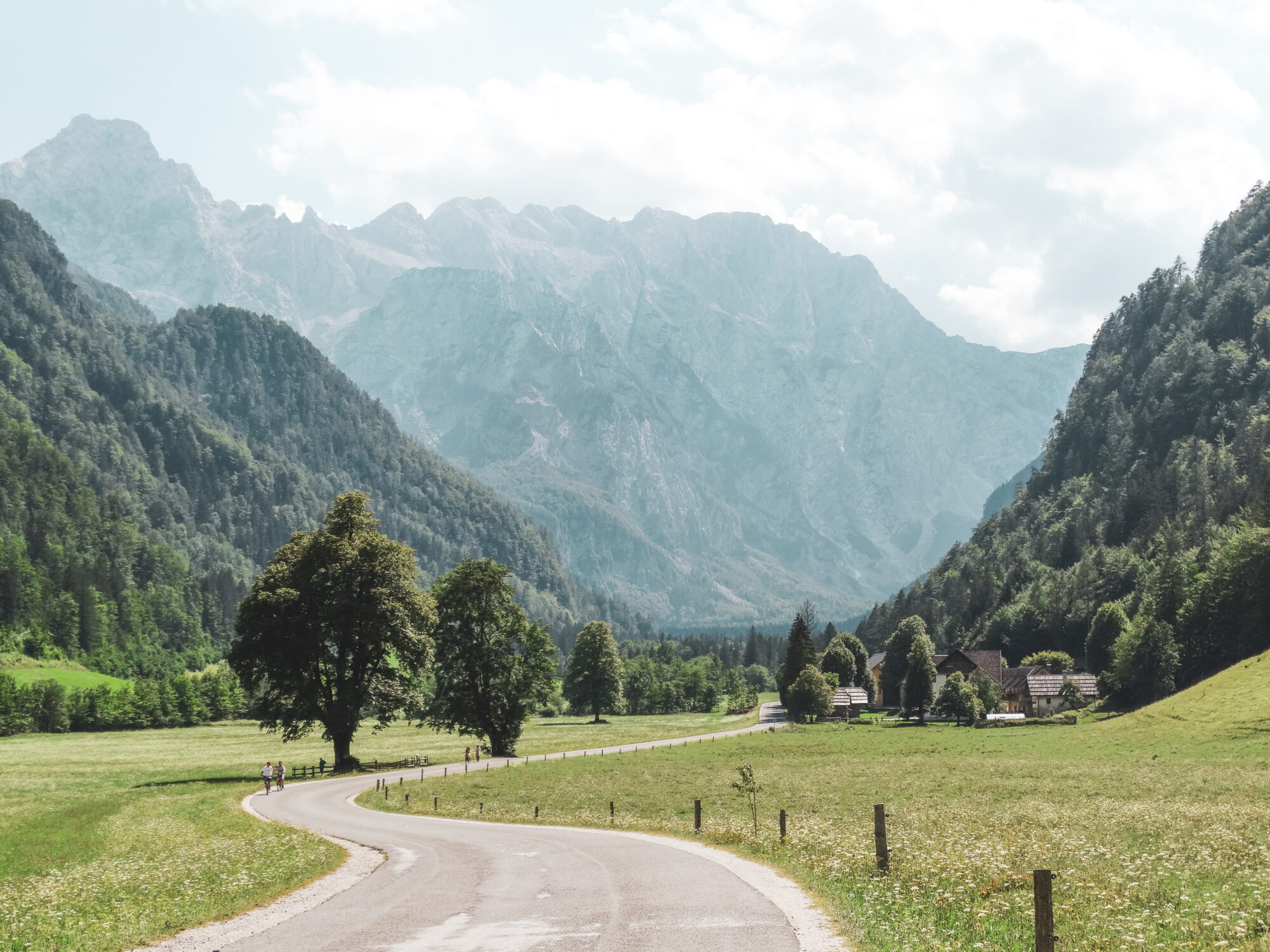 Vue sur la vallée de Logarska Dolina depuis le début de la route, Slovénie